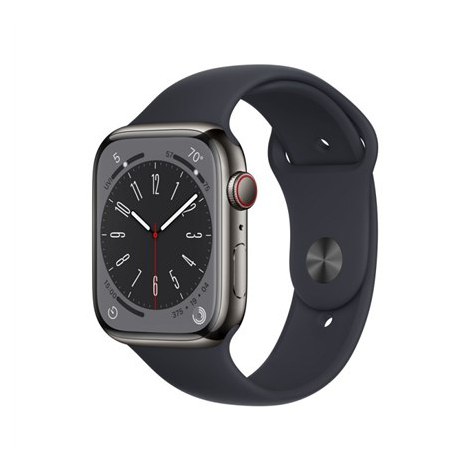 Apple Watch | Series 8 (GPS + Cellular) | Smart watch | Stainless steel | 45 mm | Black | Grey | Apple Pay | 4G | Water-resistan - 2